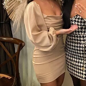 Princess Polly Nude Long Sleeve Corset Dress